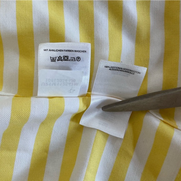 Jones New York Yellow and White Casual Button Down Shirt - Picture 5 of 12